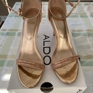 ALDO Women's Rosegold Heeled Sandals